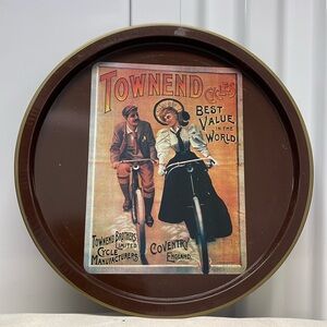 Vintage Townend Cycles Advertisement Metal Tray Nevco Co